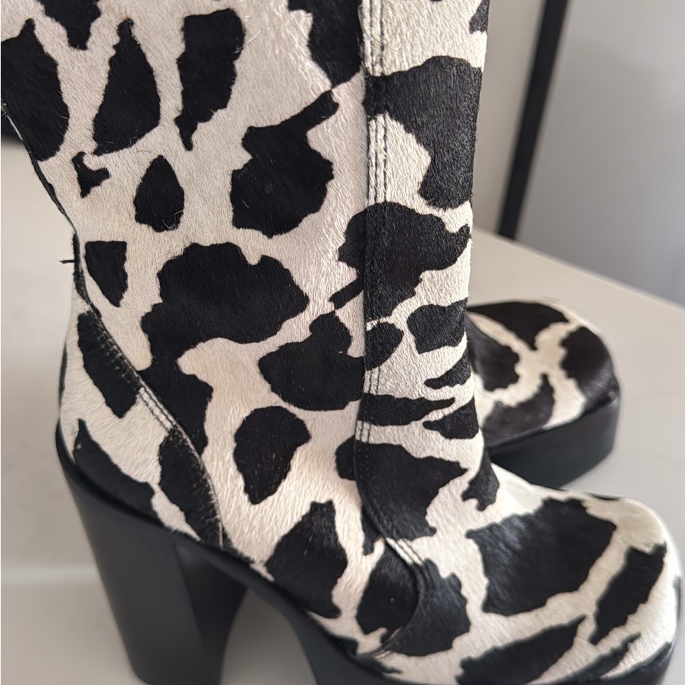Casadei Black and White Heeled Boots